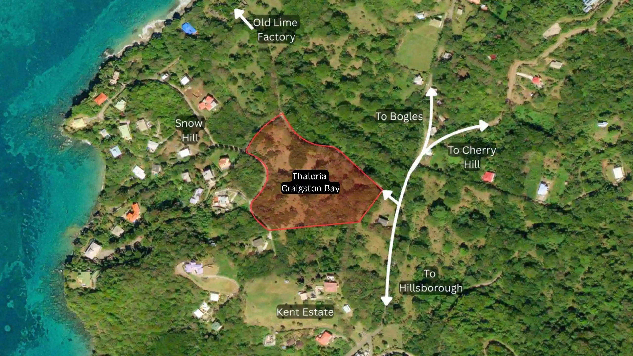 Preview map showing Craigston Bay Phase 1 in Carriacou, Grenada